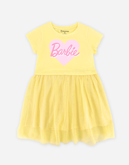 Váy bé gái tay ngắn Barbie phối lưới