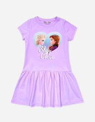 Váy bé gái tay ngắn Elsa Anna trái tim