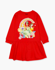 Váy bé gái tay dài mùa thu hoạ tiết công chúa