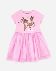 Váy bé gái tay ngắn Bambi phối lưới
