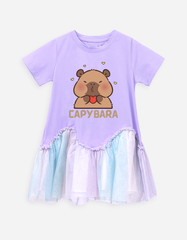 Váy bé gái phối lưới Capybara