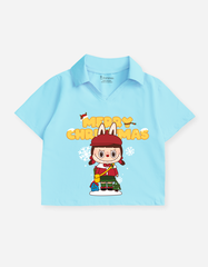 Áo bé gái croptop Labubu