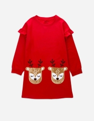 Váy bé gái Tuần lộc tay dài