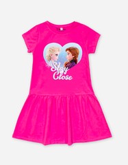 Váy bé gái tay ngắn Elsa Anna trái tim