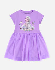 Váy bé gái tay ngắn Elsa phối lưới