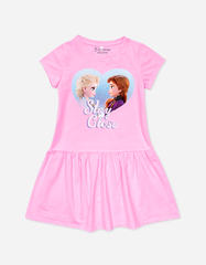 Váy bé gái tay ngắn Elsa Anna trái tim