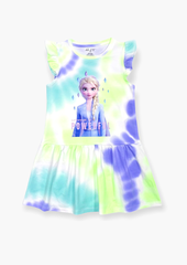 Váy bé gái tay cánh tiên loang màu công chúa Elsa