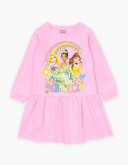 Váy bé gái tay dài mùa thu hoạ tiết công chúa