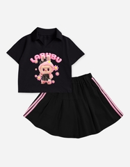 Set váy bé gái Labubu Bomines