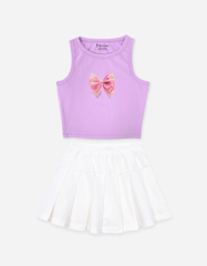 Set váy bé gái hình nơ Bomines