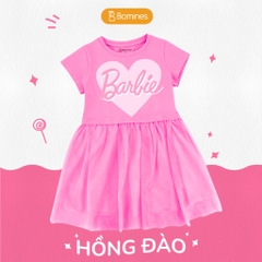 Váy bé gái tay ngắn Barbie phối lưới