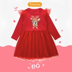 Váy Giáng sinh phối lưới tay dài