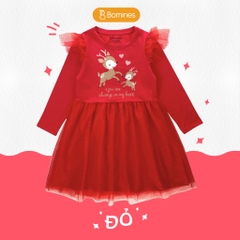 Váy Giáng sinh phối lưới tay dài