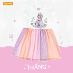 Váy bé gái tay ngắn Elsa phối lưới