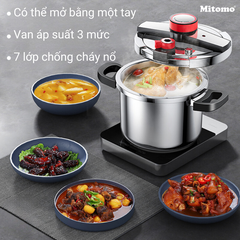 Nồi áp suất inox đáy từ cao cấp Mitomo 304AEU