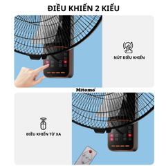 Quạt treo tường điều khiển từ xa Mitomo FTT-60AE