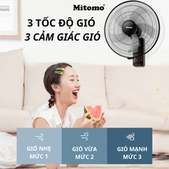Quạt treo tường điều khiển từ xa Mitomo FTT-60AE