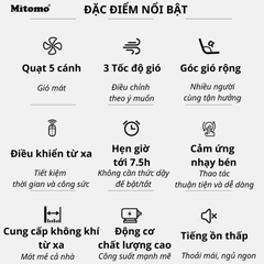 Quạt treo tường điều khiển từ xa Mitomo FTT-60AE