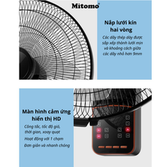 Quạt treo tường điều khiển từ xa Mitomo FTT-60AE