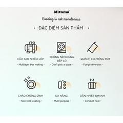 Bộ nồi inox 6 món cao cấp Mitomo Kaisa Villa KV001 Nắp Trắng - Đáy 5 Lớp Nguyên Khối