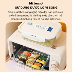 Bộ 4 Hộp Thuỷ Tinh Hình Tròn Đựng Phực Phẩm Cao Cấp Mitomo