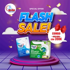 COMBO Miếng giặt  tẩy trắng quần áo & Viên giặt xả cho quần áo trắng Denkmit
