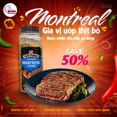 Gia vị ướp thịt bò Montreal Steak Grill Mates 822g của Mỹ (Date tới 2027)