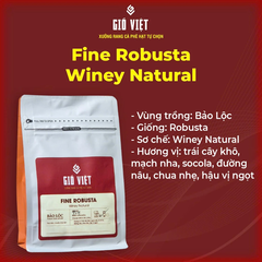 Cà phê Gió Việt Fine Robusta sơ chế winey natural - Gói 250g