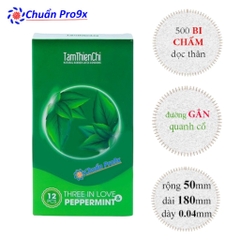 Bao cao su Tâm Thiện Chí Three In Love Peppermint hộp 12 cái chuanpro9x