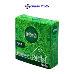 Bao cao su mỏng trơn Family hộp 3 chiếc Tâm Thiện Chí chuanpro9x