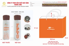 Bình giữ nhiệt nắp gỗ in logo