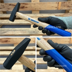 Búa cơ khí Wadfow WMB1301 WMB1302 WMB1303 WMB1310 đầu búa carbon rèn thả tay cầm bằng gỗ, đầu dẹp
