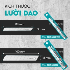 Dao rọc giấy Total lưỡi dao SK5, Nhiều kích thước, dùng cắt giấy, băng keo, rọc thùng Bút rọc giấy, điêu khắc gỗ