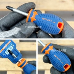 Tua vít bake PH1 Wadfow WSD2211 38mm đường kính 5mm đầu vít mũi đen có nam châm chất liệu thép crv