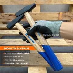 Búa cơ khí Wadfow WMB1301 WMB1302 WMB1303 WMB1310 đầu búa carbon rèn thả tay cầm bằng gỗ, đầu dẹp
