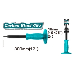 Đục bê tông nhọn Total, tay cầm 16mm  18mm, thép carbon cao cấp, bền bỉ chịu lực tốt chính hãng - Trang bị toàn diện