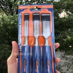 Bộ 3 đục gỗ Wadfow WWC2203 rộng 12mm 19mm 25mm dài 105mm dùng để đục điêu khắc gỗ dụng cụ cầm tay