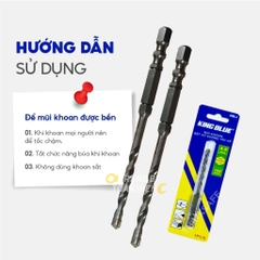 Mũi khoan bê tông không tắc kê mũi đa năng, đầu lục giác KingBlue hai cạnh mẫu mới chất lượng, số lượng 1