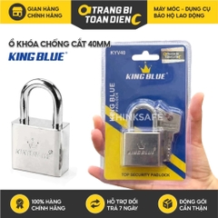 Ổ khóa KingBlue KYV40 kích thước 40mm, chất liệu cùm thép ruột đồng chất lượng, bảo vệ tài sản khóa cửa, kho xưởng