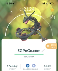 Shiny Rayquaza level 50 + 3 moves