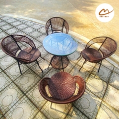 Bộ bàn ghế chân quỳ (4 ghế 1 bàn)