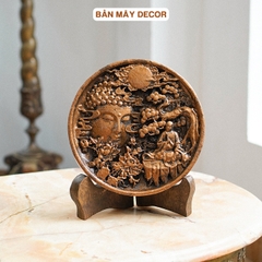 Tranh Đĩa Decor Nhất Niệm Tịnh Tâm Màu Đồng