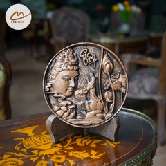 Tranh Đĩa Bái Phật Màu Đồng
