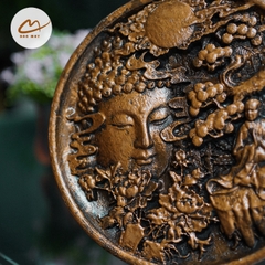 Tranh Đĩa Decor Nhất Niệm Tịnh Tâm Màu Đồng