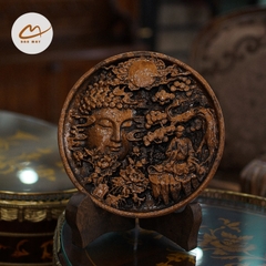 Tranh Đĩa Decor Nhất Niệm Tịnh Tâm Màu Đồng