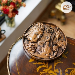 Tranh Đĩa Bái Phật Màu Đồng