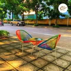 Bộ bàn ghế Acapulco ngũ sắc 2 ghế 1 bàn