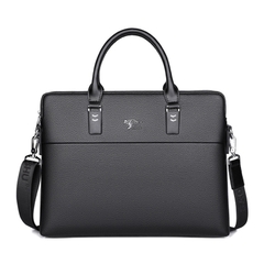 Cặp da công sở đựng Laptop Saqidaishu da vân kèm 2 ngăn kép