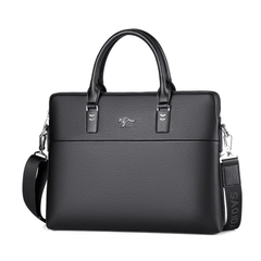 Cặp da công sở đựng Laptop Saqidaishu da vân kèm 2 ngăn kép