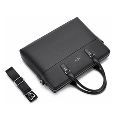 Cặp da công sở đựng Laptop Saqidaishu da vân kèm 2 ngăn kép